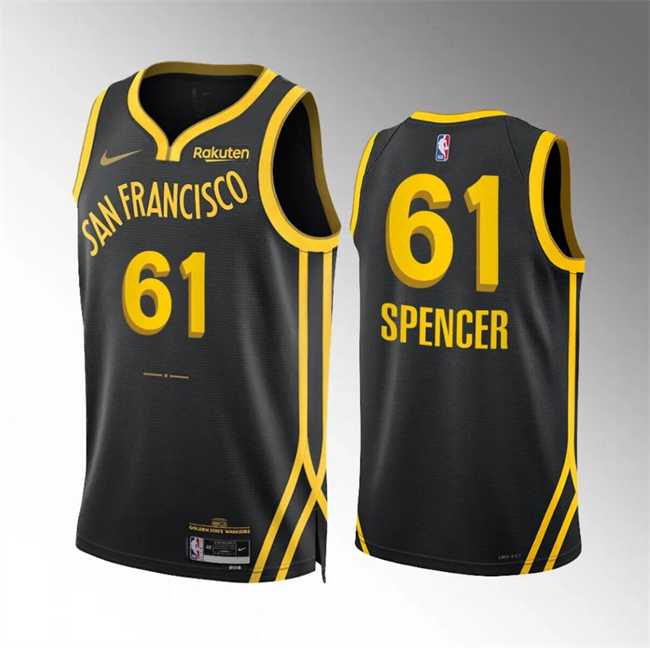 Mens Golden State Warriors #61 Pat Spencer Navy Statement Edition Stitched Basketball Jersey Dzhi